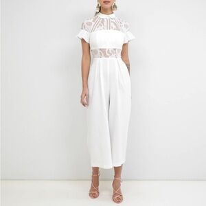 ASOS Lace Cutout Jumpsuit Size 0 with Collar